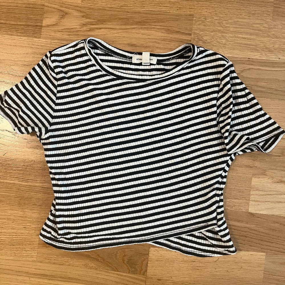 Silence + Noise T-Shirt With Black and White Stripes